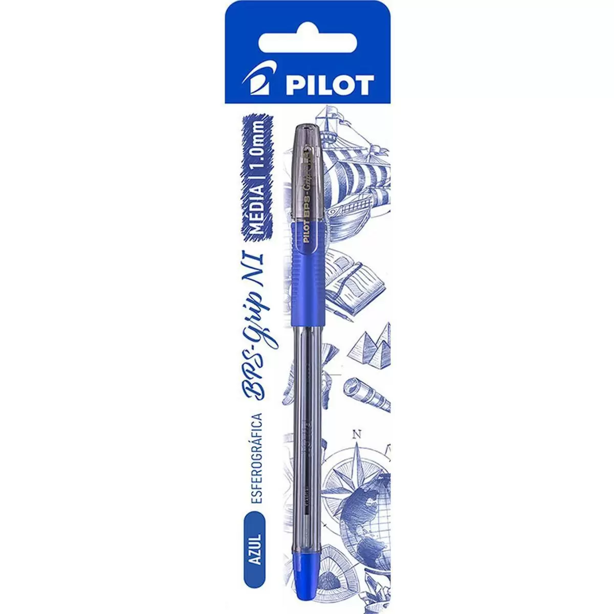 Caneta Esferográfica Azul BPS Grip Média – Pilot