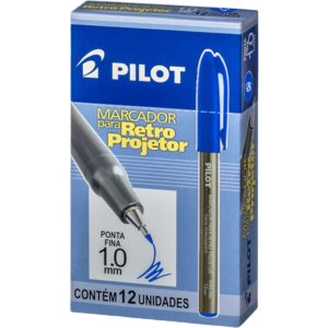 Caneta Retroprojetor Azul 1.0 Caixa com 12 Unidades – Pilot