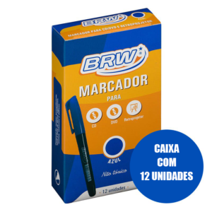 Caneta Retroprojetor Azul 2.0 Caixa com 12 Unidades – BRW