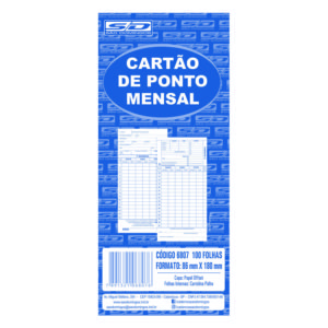 Cartão de Ponto Mensal 100 Folhas – São Domingos