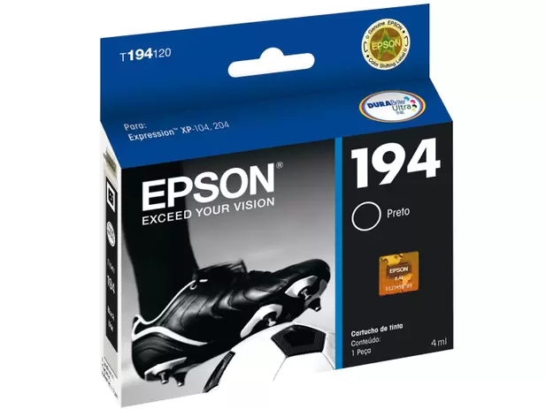 Cartucho Original Epson T194120 BR (194) Preto 4ml – Epson