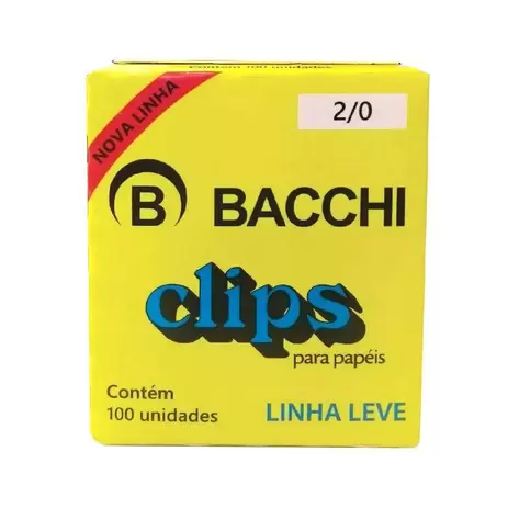 Clips Galvanizado 2/0 / 3/0 / 4/0 Caixa 100 Unidades – Bacchi