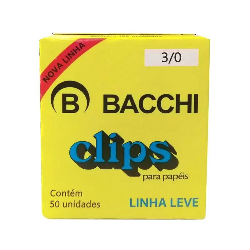 Clips Galvanizado 2/0 / 3/0 / 4/0 Caixa 100 Unidades – Bacchi