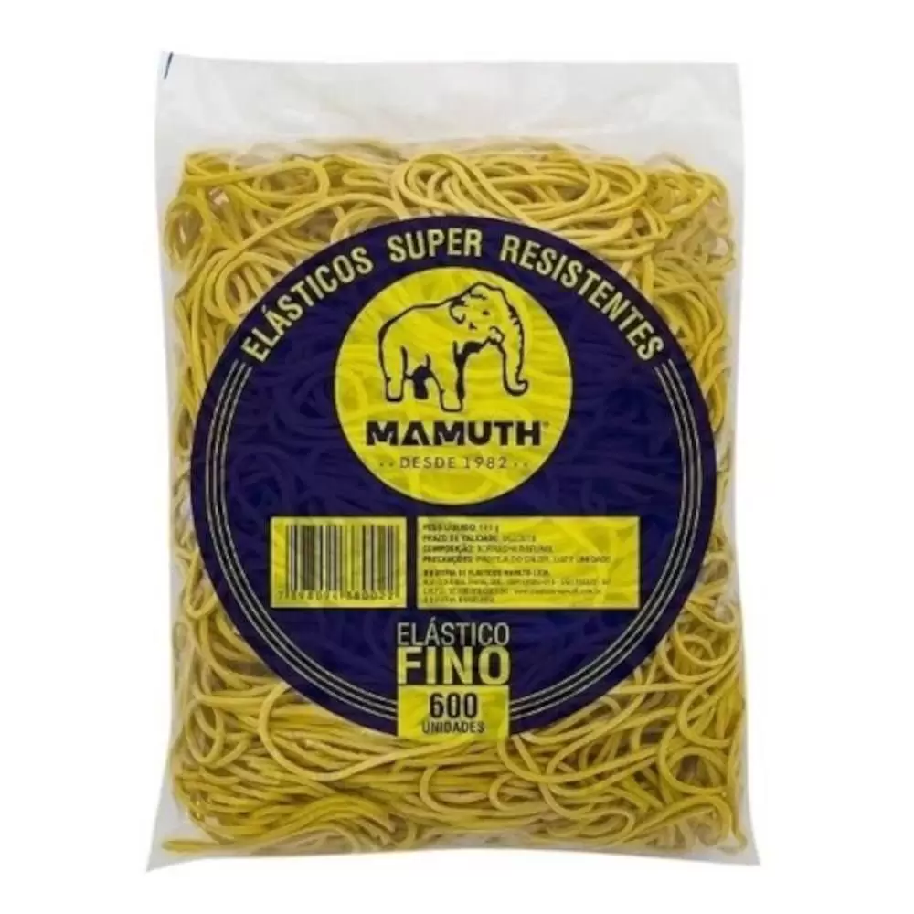 Elástico para Dinheiro Amarelo Elástico Fino 600 Unidades com 500g – Mamuth