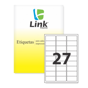 Etiqueta Laser 63,5×31,0 A4 Caixa 100 Folhas 27 Etiquetas por Folha – Link Etiquetas