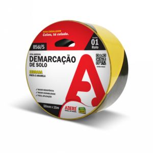 Fita de Demarcação de Solo 50×30 Metros Preta e Amarela 856l/S – Adere