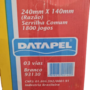 Formulário Contínuo 80 Colunas 3 Vias Branco 1800 Jogos – Datapel