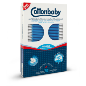 Hastes Flexíveis com Pontas de Algodão com 75 Unidades – Cottonbaby