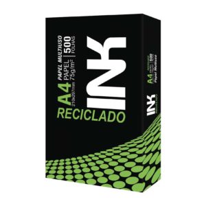 Papel A4 Reciclado 75g 500 Folhas Caixa 10 Resmas – Ink