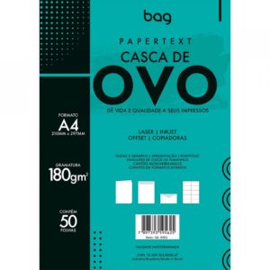 Papel Casca de Ovo Branco A4 180g 50 Folhas Bag – Baag