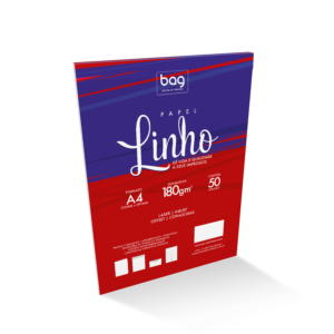 Papel Linho 180g A4 Branco Pacote 50 Folhas Bag – Baag