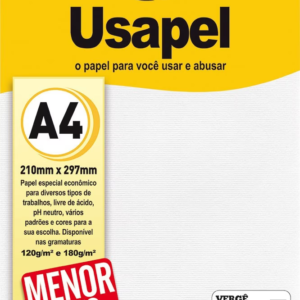 Papel Vergê 120g 50 Folhas Branco – Usapel