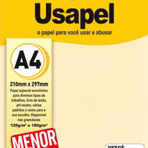 Papel Vergê 120g 50 Folhas Creme – Usapel