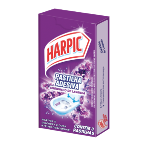 Pastilha Sanitária Adesiva Lavanda Caixa com 3 Unidades – Harpic