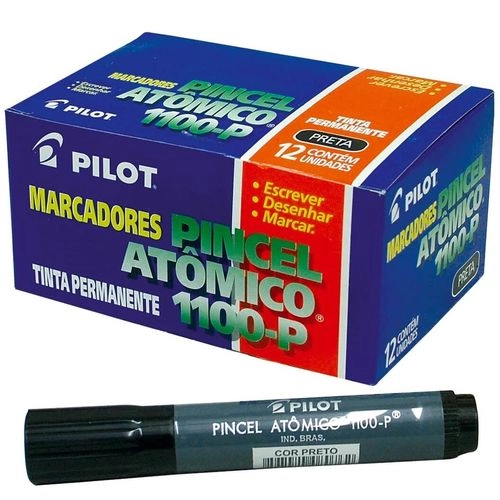 Pincel Atômico 1100-p Recarregável Azul / Preto / Vermelho Caixa 12 Unidades – Pilot