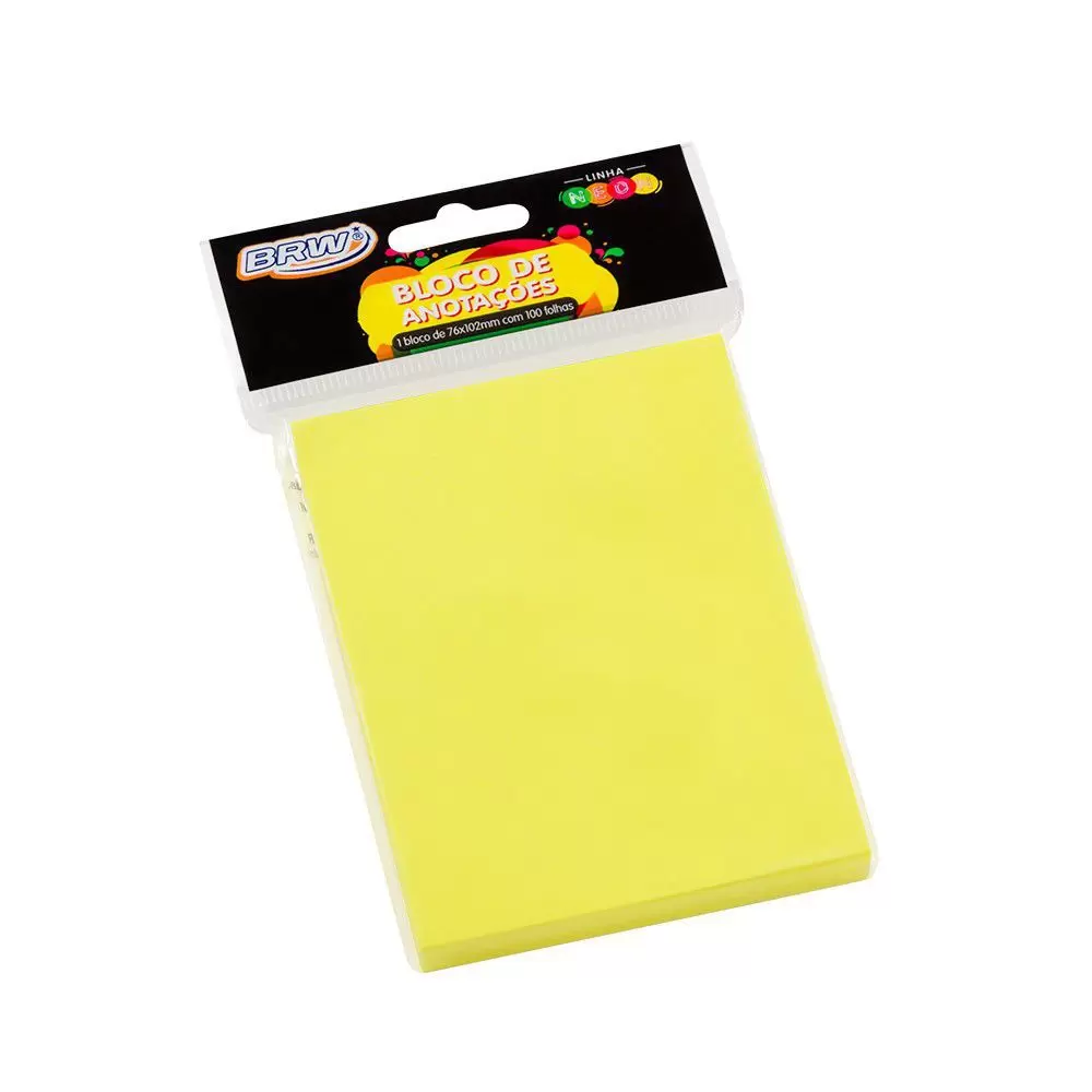 Post-It 76×102 Amarelo / Rosa com 100 Folhas – BRW