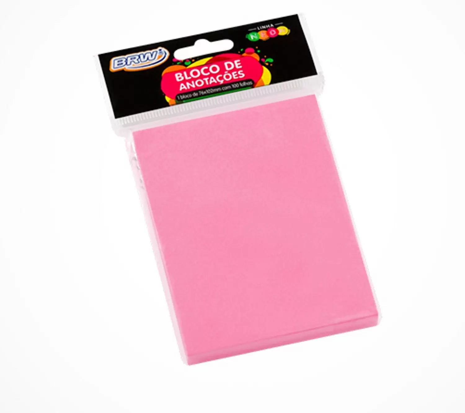 Post-It 76×102 Amarelo / Rosa com 100 Folhas – BRW