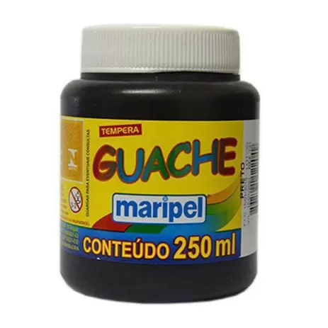 Tinta Guache Branca / Preta 250ml – Maripel