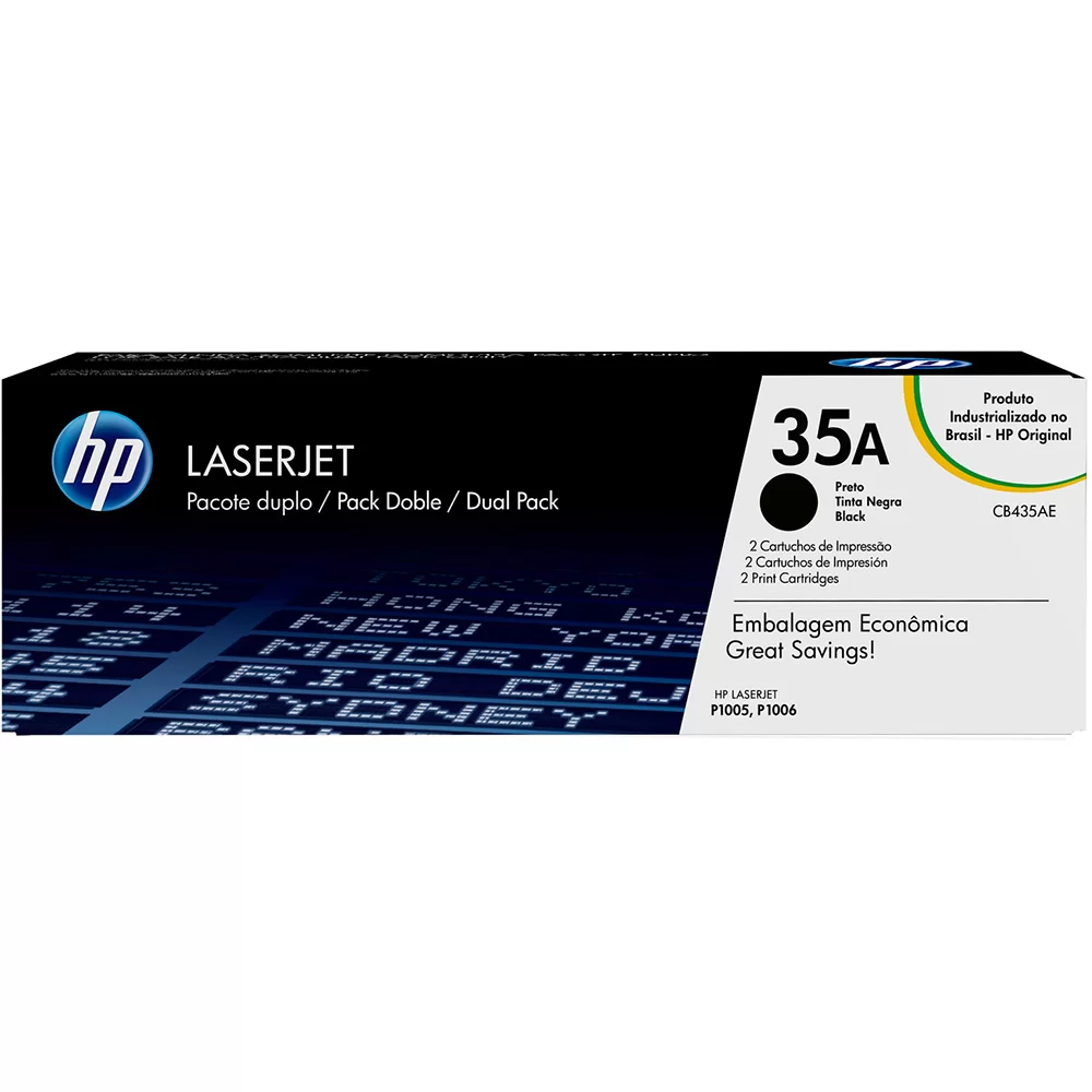 Toner Original 35A Preto Dual Pack CB435AE P1005/P1006 – HP