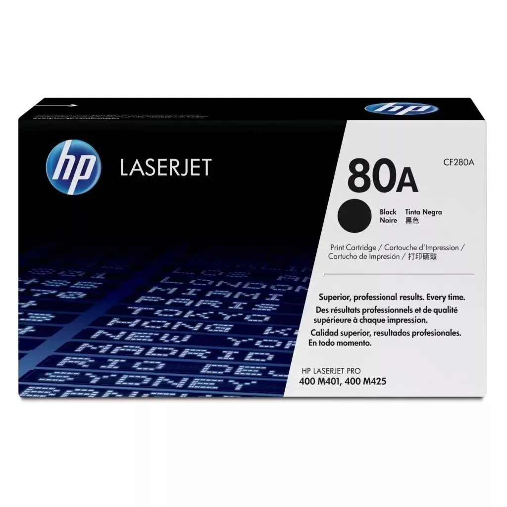 Toner Original HP 80A Preto CF280A 400 / M401 / M425 – HP